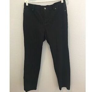 womens black CHICOS pants stretch waist ~
